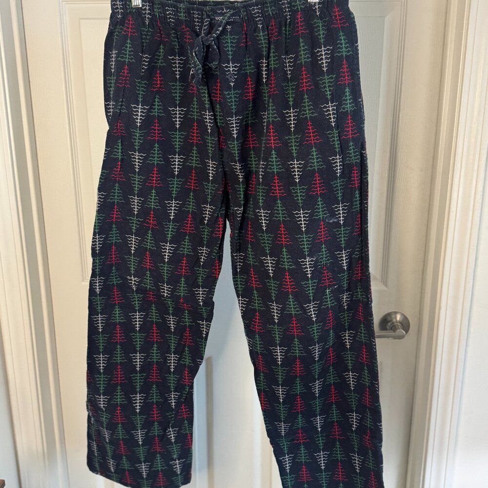 Lucky Brand XL Blue Holiday Christmas Tree PJ Pants EUC